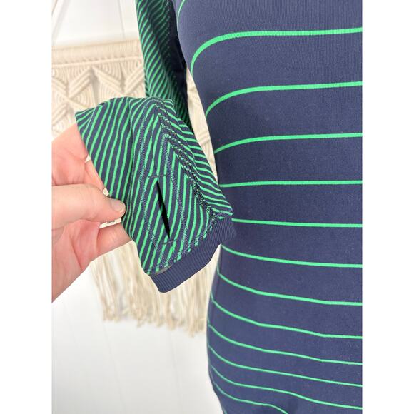 Lululemon Full Tilt Long Sleeve Shirt Womens 4/6 Slalom Stripe Green Navy - Picture 6 of 13